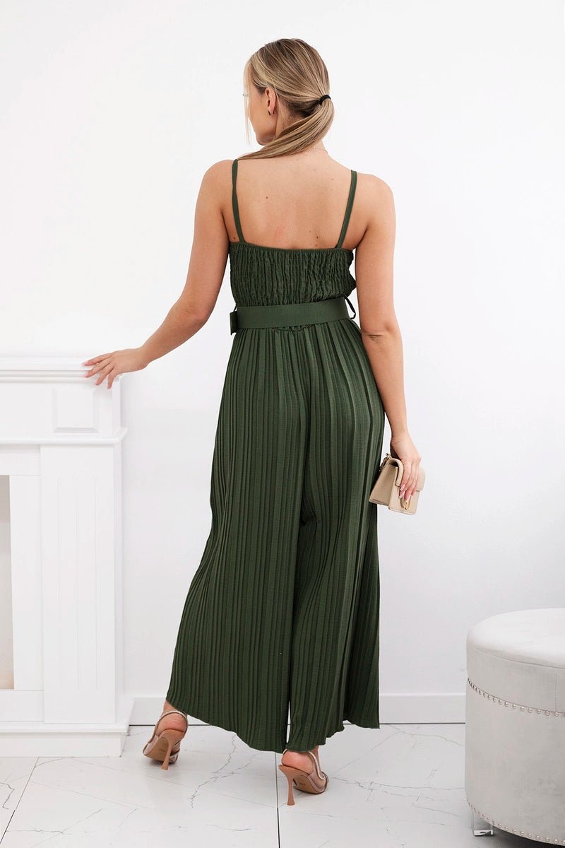Jumpsuit with straps 6886 / – Khaki цвет / color | Lexline Fashion