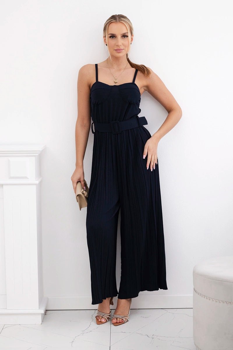 Jumpsuit with straps 6886 / – Navy blue цвет / color | Lexline Fashion