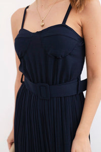 Jumpsuit with straps 6886 / – Navy blue цвет / color | Lexline Fashion