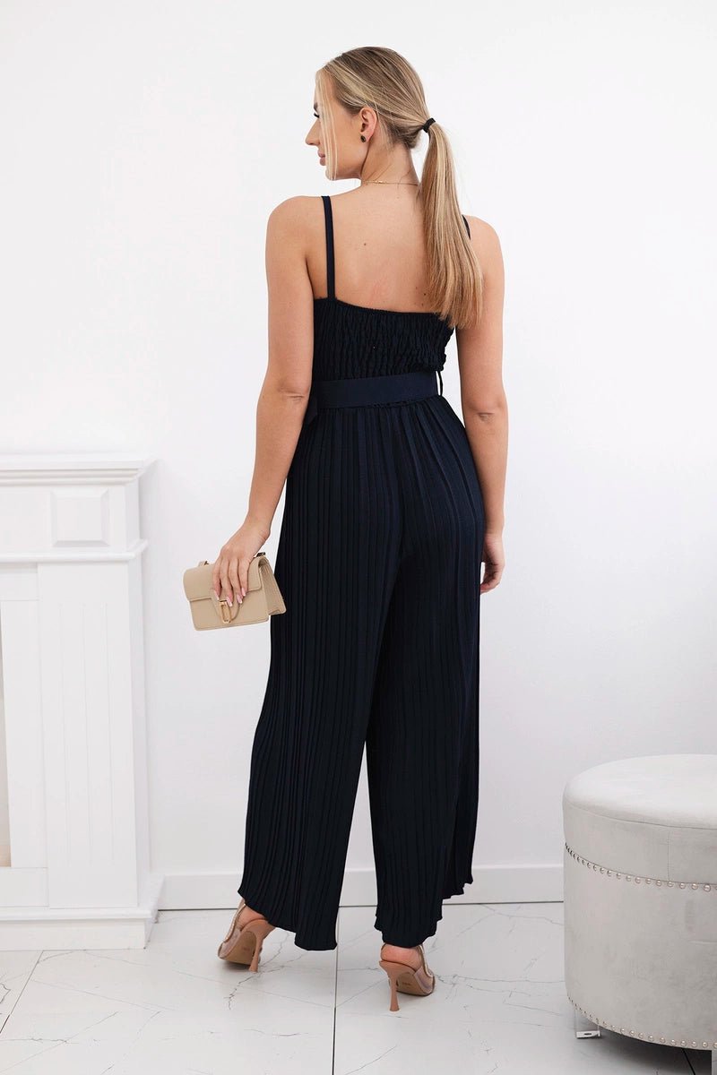 Jumpsuit with straps 6886 / – Navy blue цвет / color | Lexline Fashion