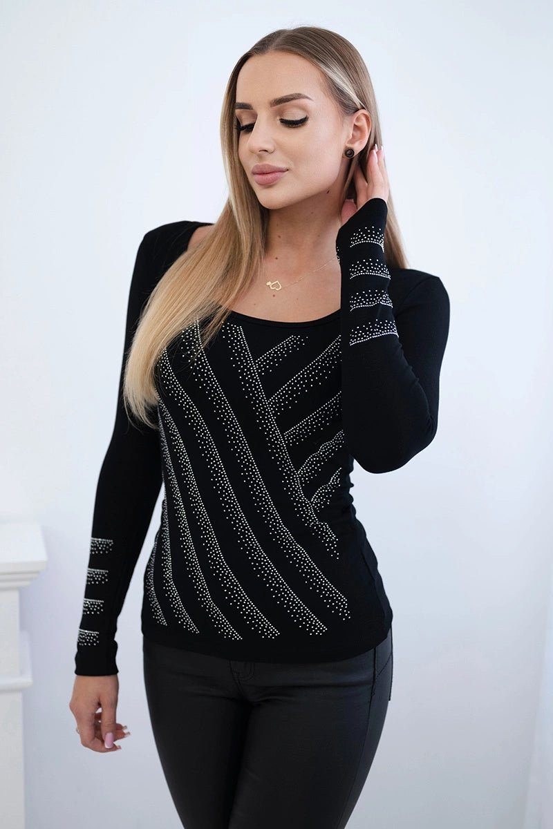 Knitted blouse 9656 / – Black цвет / color | Lexline Fashion