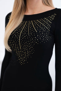 Knitted dress 9412 / – Black цвет / color | Lexline Fashion