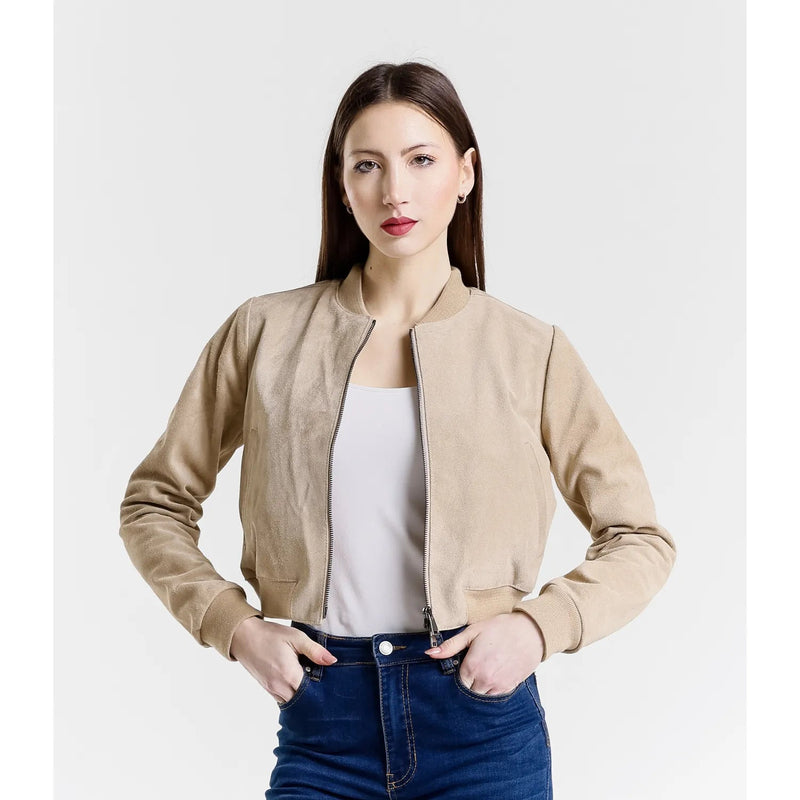 Leather jacket Made in Italy NLLP01 - 011 / – Beige цвет / color | Lexline Fashion