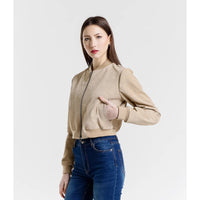 Leather jacket Made in Italy NLLP01 - 011 / – Beige цвет / color | Lexline Fashion