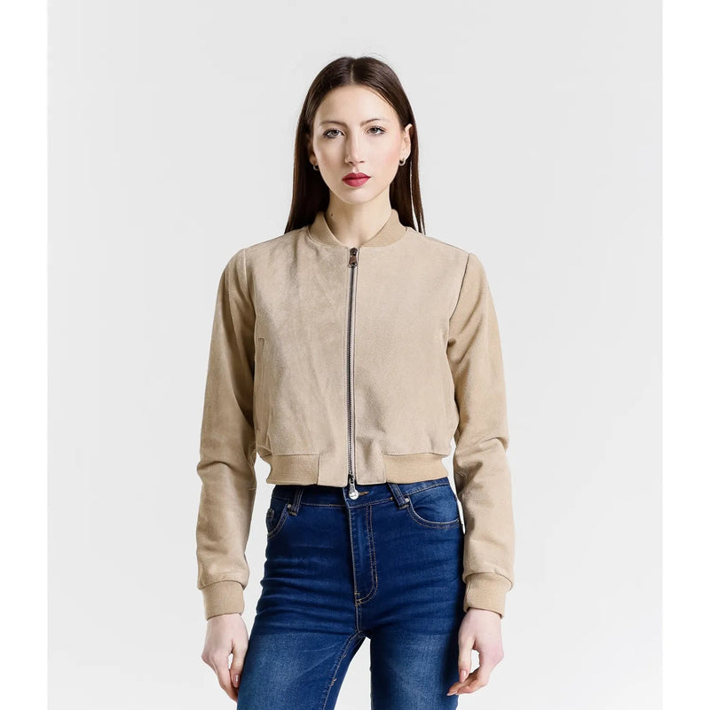 Leather jacket Made in Italy NLLP01 - 011 / – Beige цвет / color | Lexline Fashion