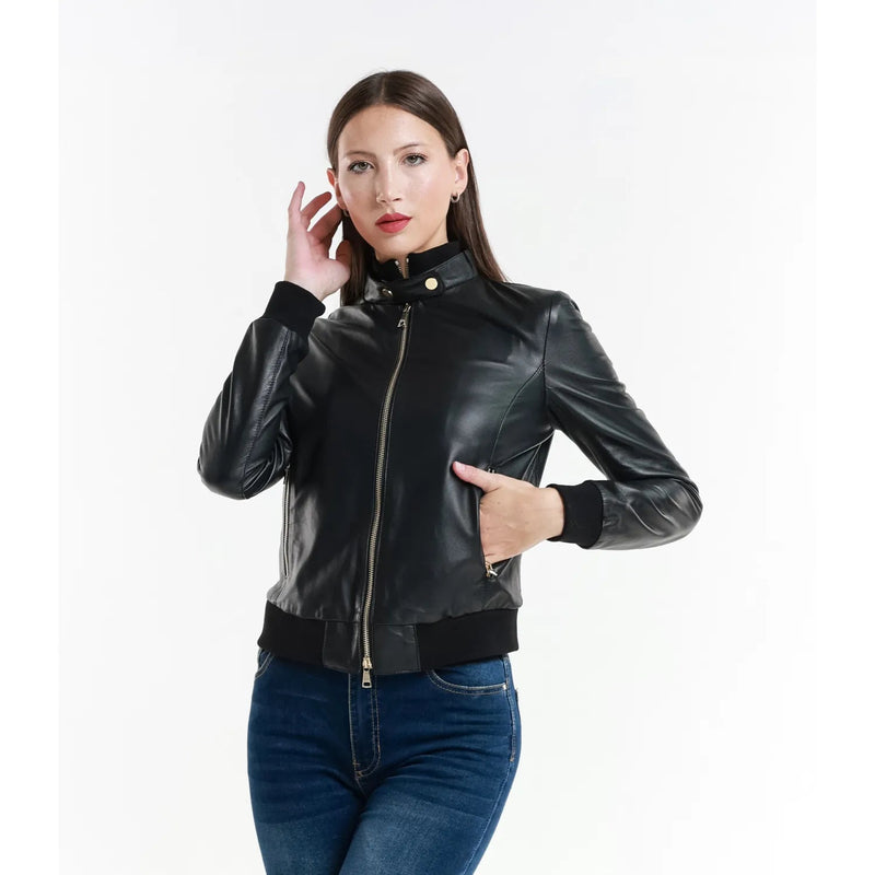 Leather jacket Made in Italy NLLP01 - 11 / – Black цвет / color | Lexline Fashion