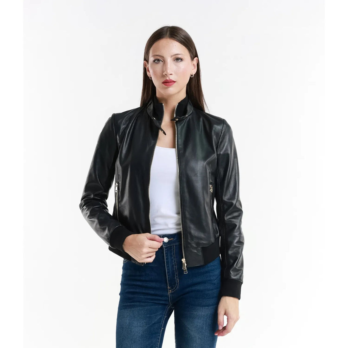 Leather jacket Made in Italy NLLP01 - 11 / – Black цвет / color | Lexline Fashion