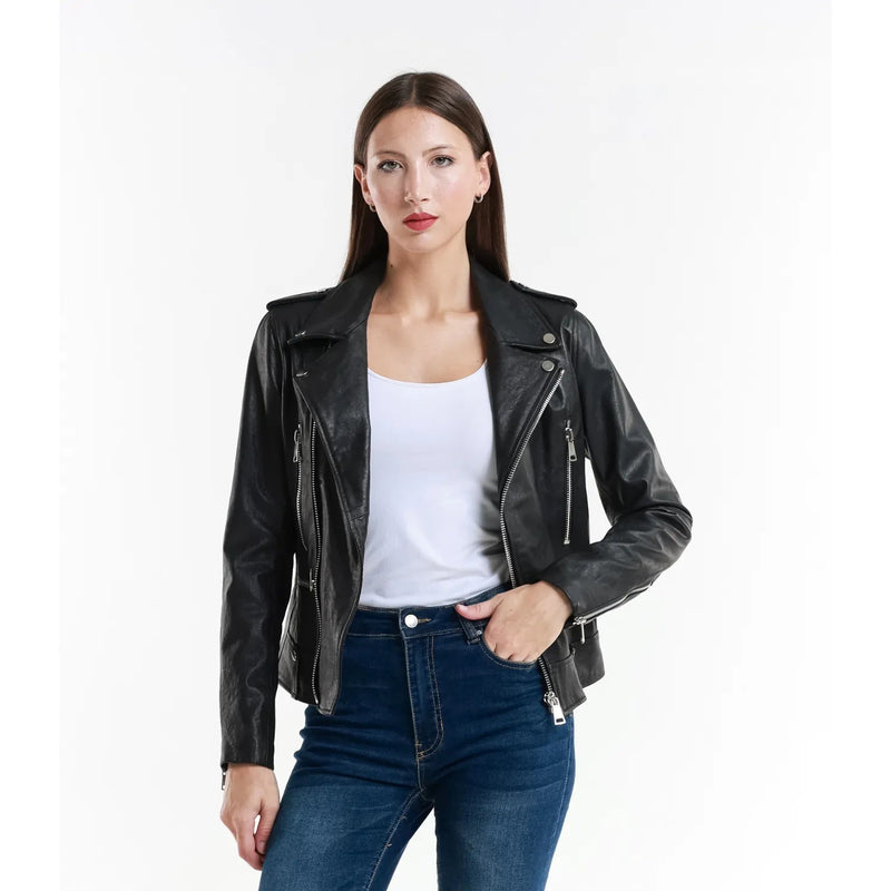 Leather jacket Made in Italy NLLP01 - 12 / – Black цвет / color | Lexline Fashion