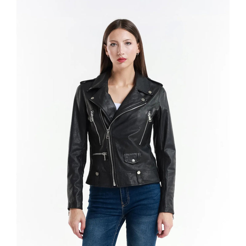 Leather jacket Made in Italy NLLP01 - 12 / – Black цвет / color | Lexline Fashion