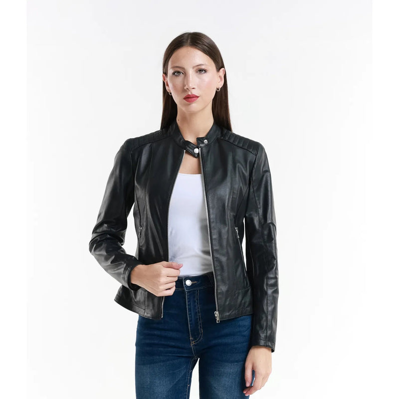 Leather jacket Made in Italy NLLP01 - 17 / – Black цвет / color | Lexline Fashion