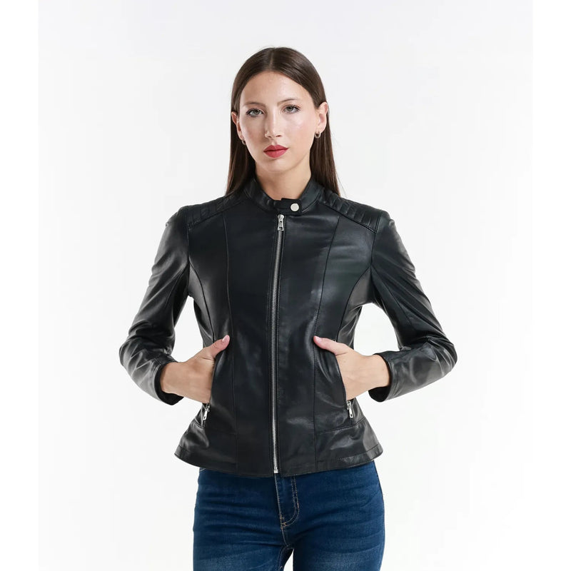 Leather jacket Made in Italy NLLP01 - 17 / – Black цвет / color | Lexline Fashion