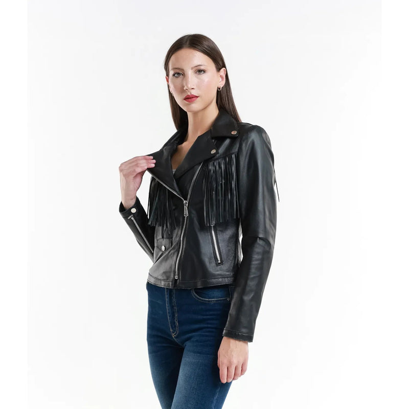 Leather jacket Made in Italy NLLP01 - 23 / – Black цвет / color | Lexline Fashion