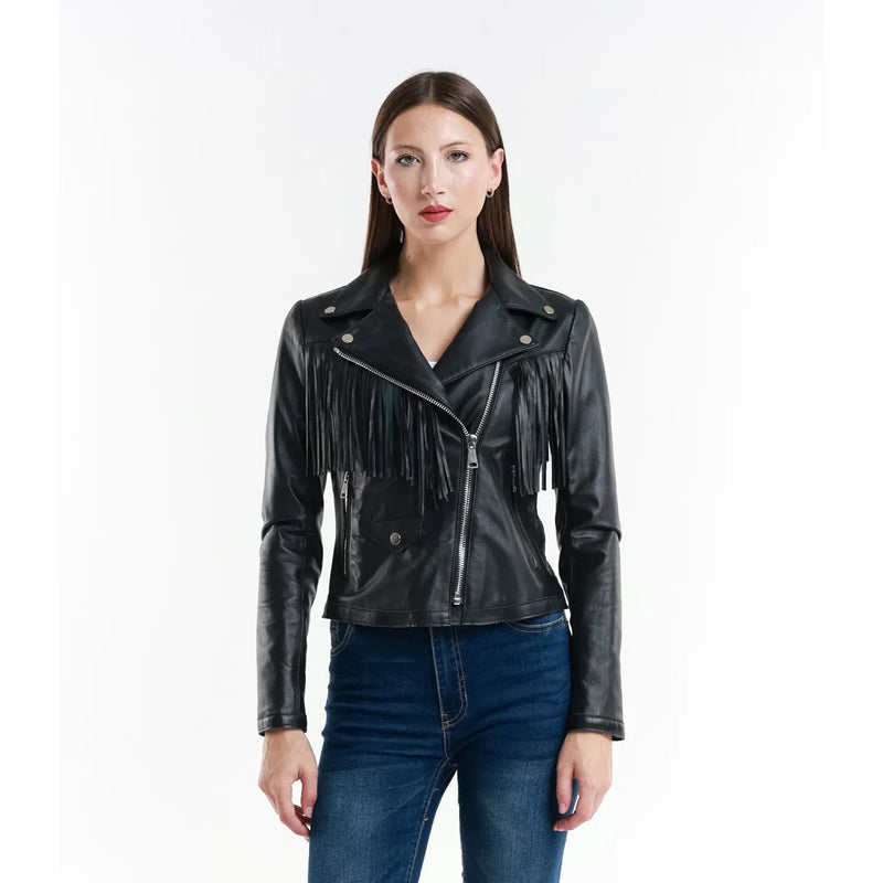 Leather jacket Made in Italy NLLP01 - 23 / – Black цвет / color | Lexline Fashion