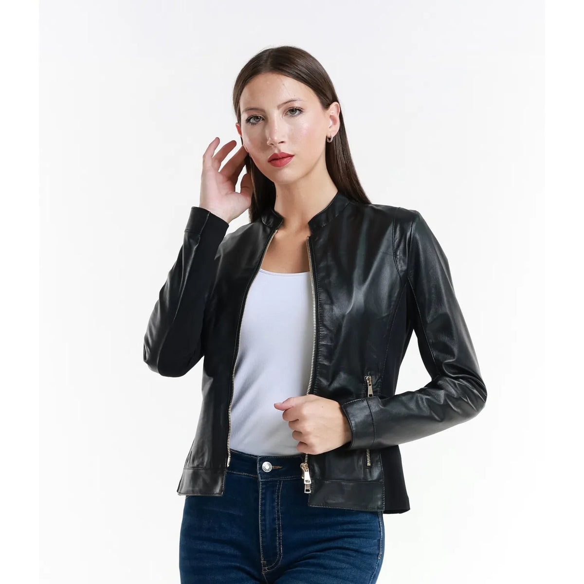 Leather jacket Made in Italy NLLP01 - 25 / – Black цвет / color | Lexline Fashion