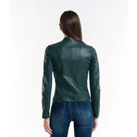 Leather jacket Made in Italy NLLP01 - 25 / – Green цвет / color | Lexline Fashion