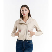 Leather jacket Made in Italy NLLP01 - 29 / – Beige цвет / color | Lexline Fashion