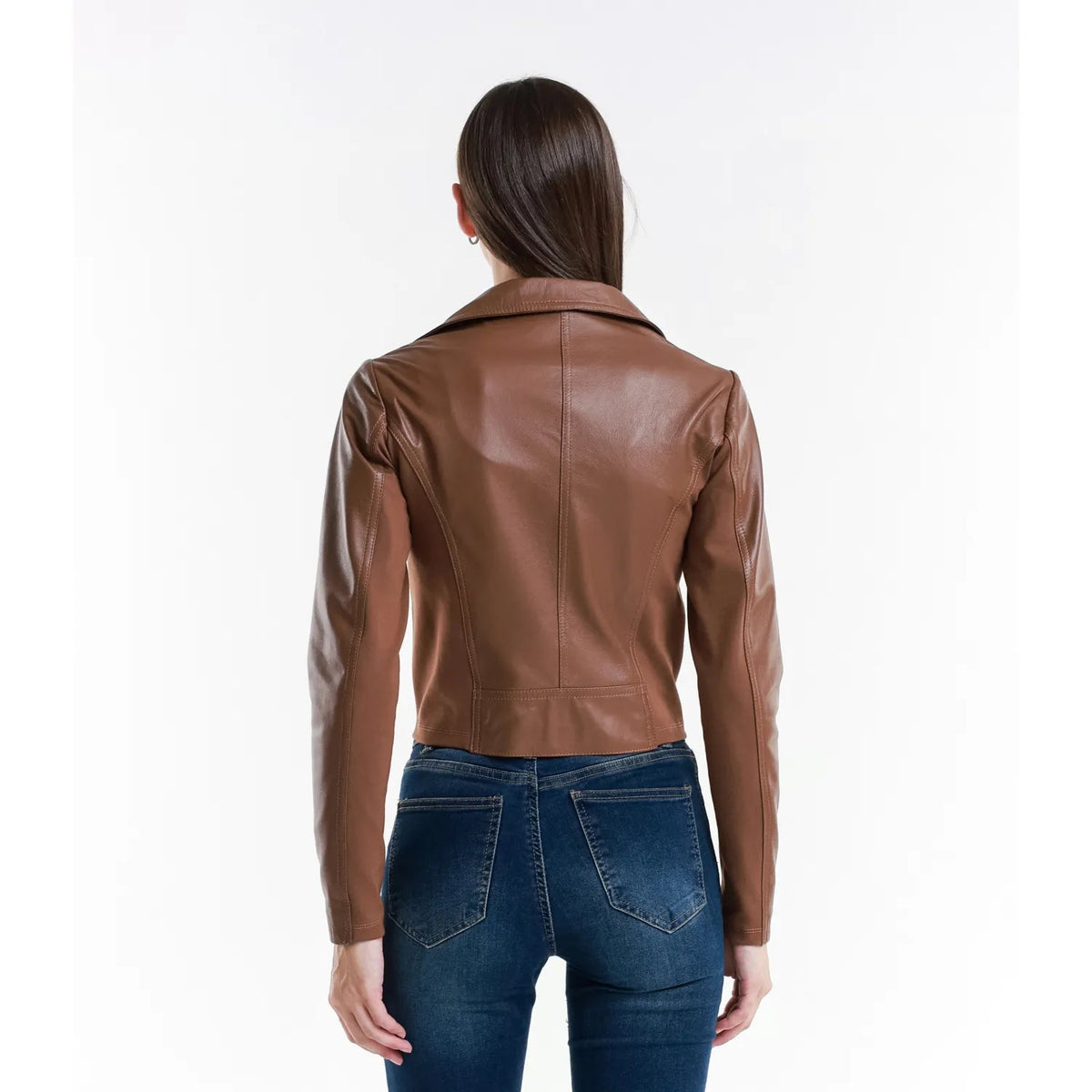 Leather jacket Made in Italy NLLP01 - 29 / – Cappuccino цвет / color | Lexline Fashion