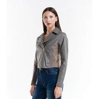 Leather jacket Made in Italy NLLP01 - 29 / – Grey цвет / color | Lexline Fashion