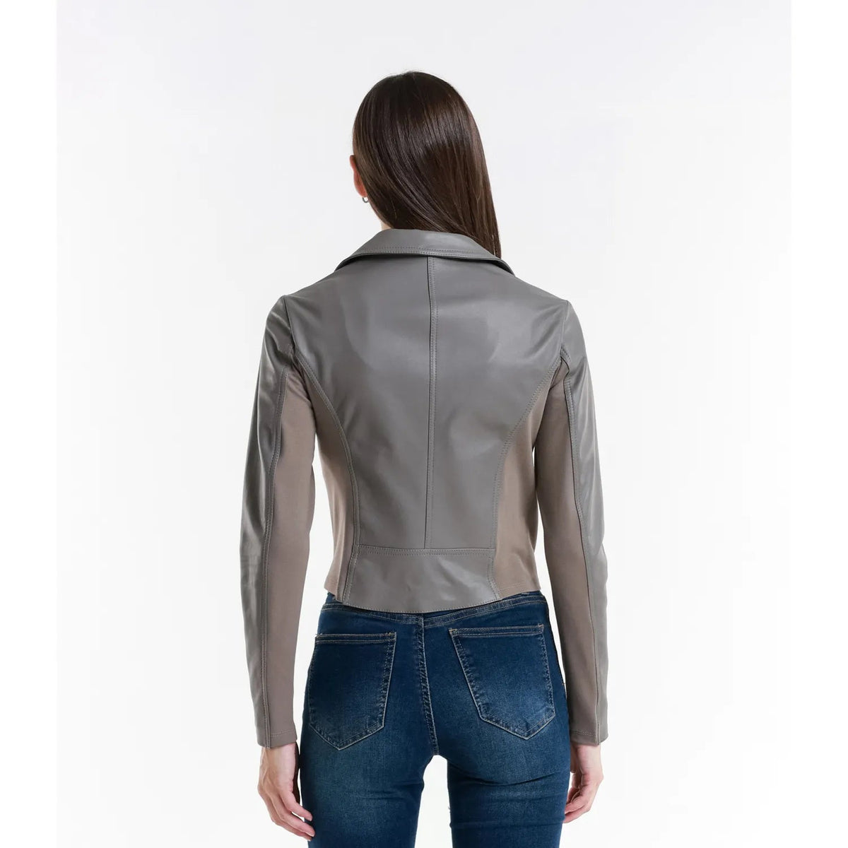 Leather jacket Made in Italy NLLP01 - 29 / – Grey цвет / color | Lexline Fashion