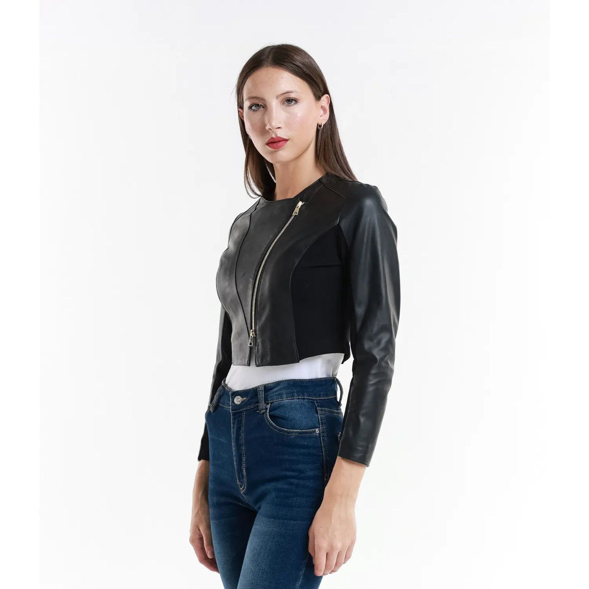 Leather jacket Made in Italy NLLP01 - 30 / – Black цвет / color | Lexline Fashion