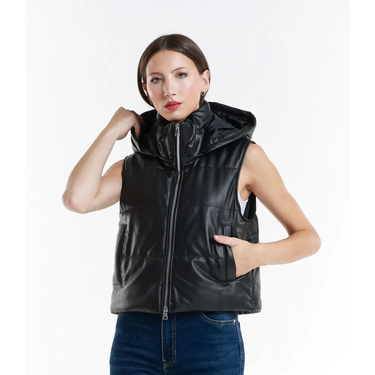 Leather jacket Made in Italy NLLP01 - 31 / – Black цвет / color | Lexline Fashion