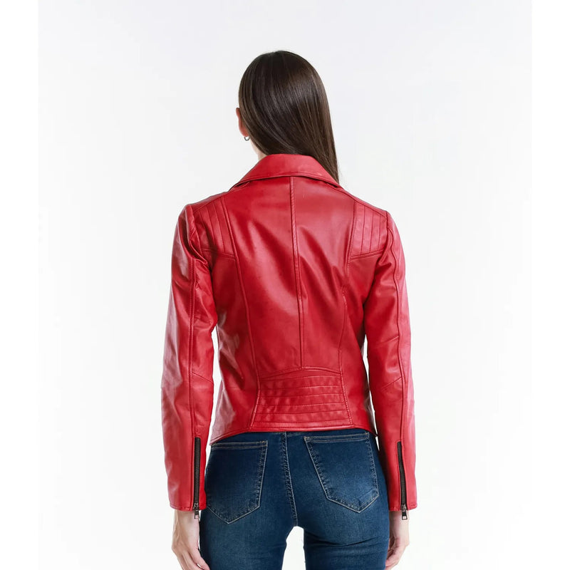 Leather jacket Made in Italy NLLP01 - 6 / – Red цвет / color | Lexline Fashion