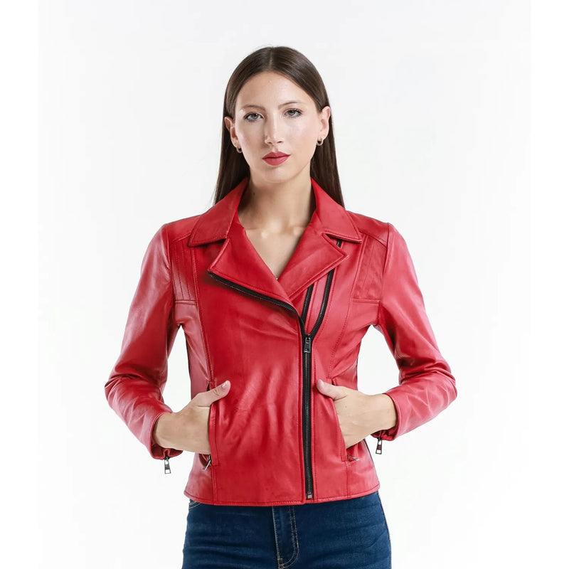 Leather jacket Made in Italy NLLP01 - 6 / – Red цвет / color | Lexline Fashion