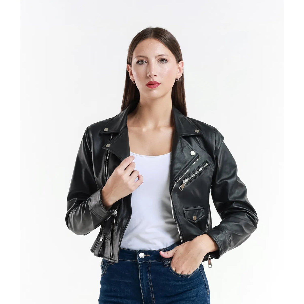Leather jacket Made in Italy NLLP01 - 7 / – Black цвет / color | Lexline Fashion