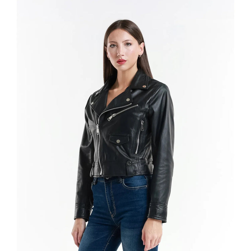 Leather jacket Made in Italy NLLP01 - 7 / – Black цвет / color | Lexline Fashion