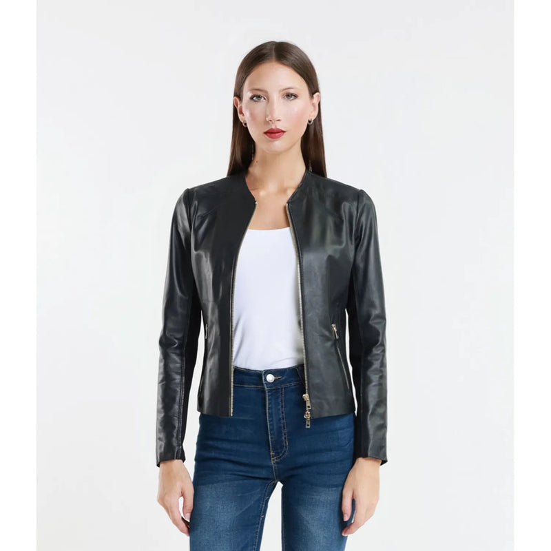 Leather jacket Made in Italy NLLP01 - 8 / – Black цвет / color | Lexline Fashion