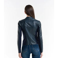 Leather jacket Made in Italy NLLP01 - 8 / – Dark blue цвет / color | Lexline Fashion