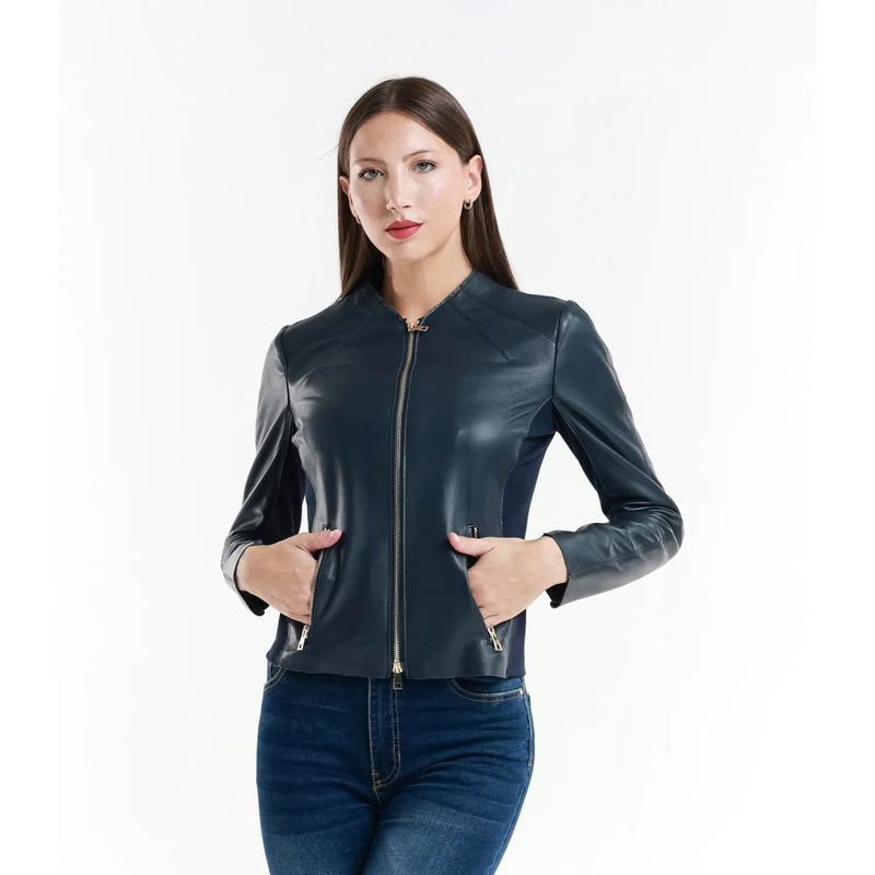 Leather jacket Made in Italy NLLP01 - 8 / – Light || Beige цвет / color | Lexline Fashion
