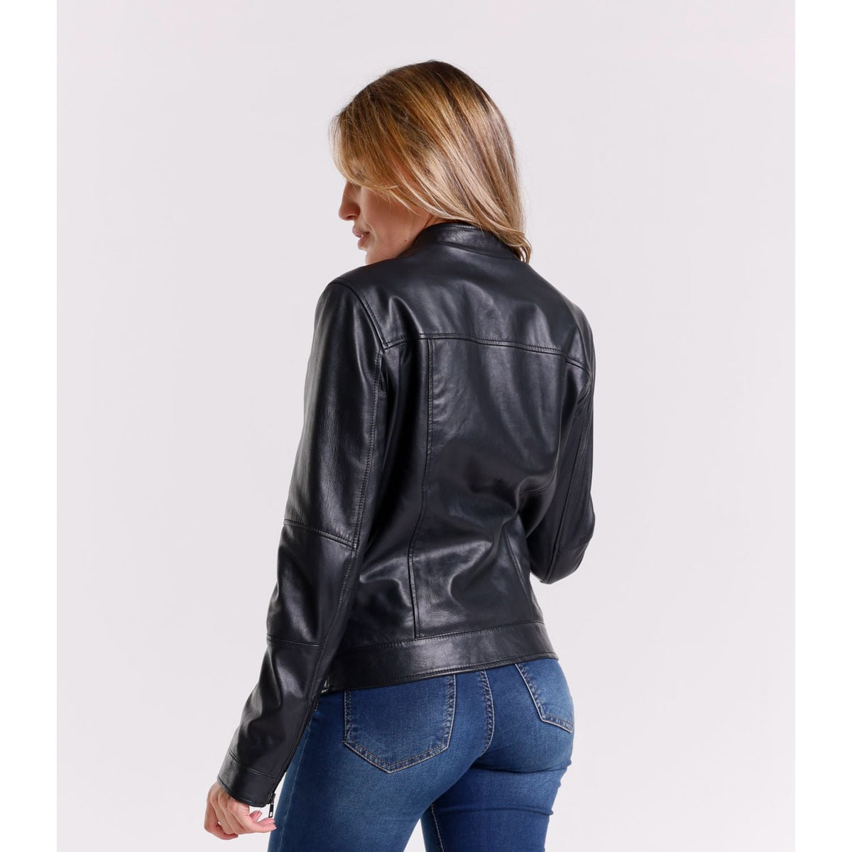 Leather Women's Jacket Made in Italy NLLP01 - 001 / – Black цвет / color | Lexline Fashion
