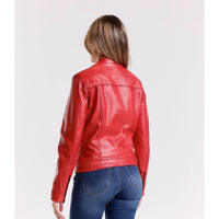 Leather Women's Jacket Made in Italy NLLP01 - 001 / – Red цвет / color | Lexline Fashion