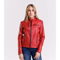 Leather Women's Jacket Made in Italy NLLP01 - 001 / – Red цвет / color | Lexline Fashion