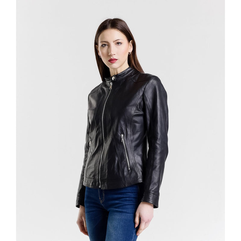 Leather Women's Jacket Made in Italy NLLP01 - 006 / – Black цвет / color | Lexline Fashion