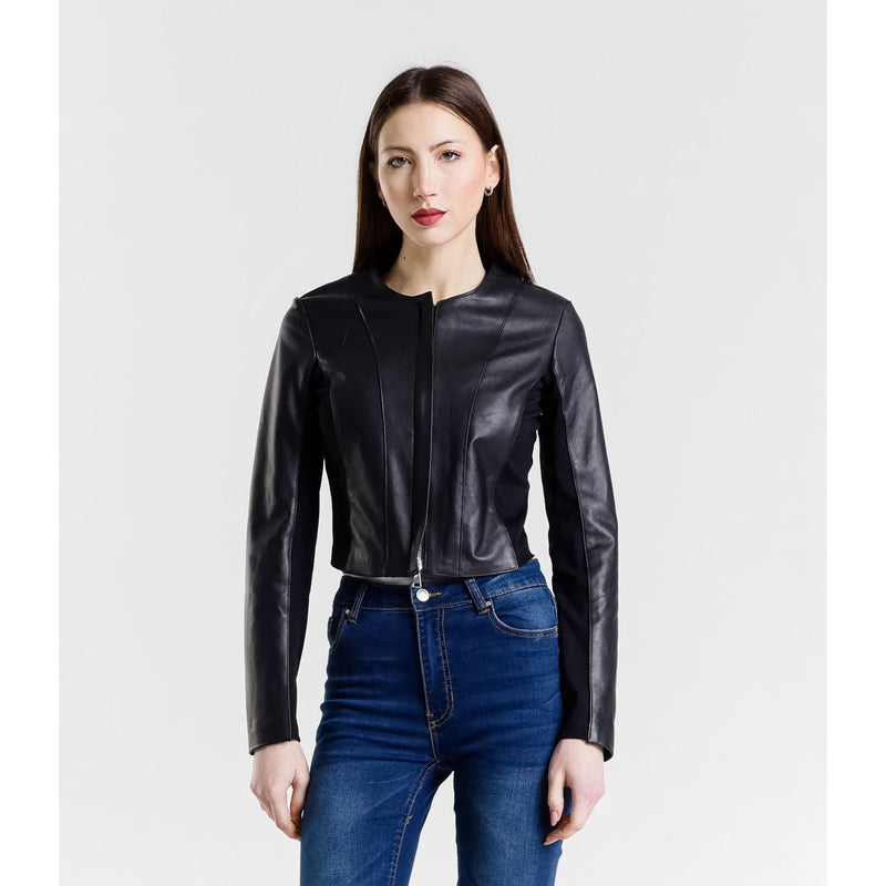 Leather Women's Jacket Made in Italy NLLP01 - 009 / – Black цвет / color | Lexline Fashion
