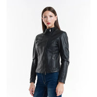 Leather Women's Jacket Made in Italy NLLP01 - 16 / – Black цвет / color | Lexline Fashion