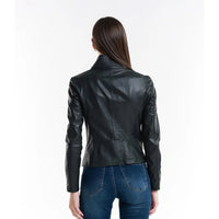 Leather Women's Jacket Made in Italy NLLP01 - 16 / – Black цвет / color | Lexline Fashion