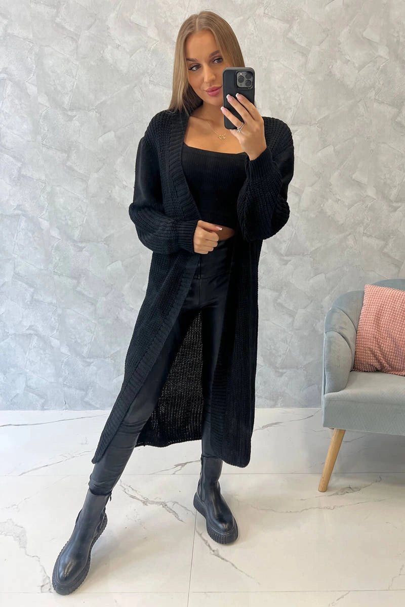 Long cardigan 2019 - 2 / – Black цвет / color | Lexline Fashion