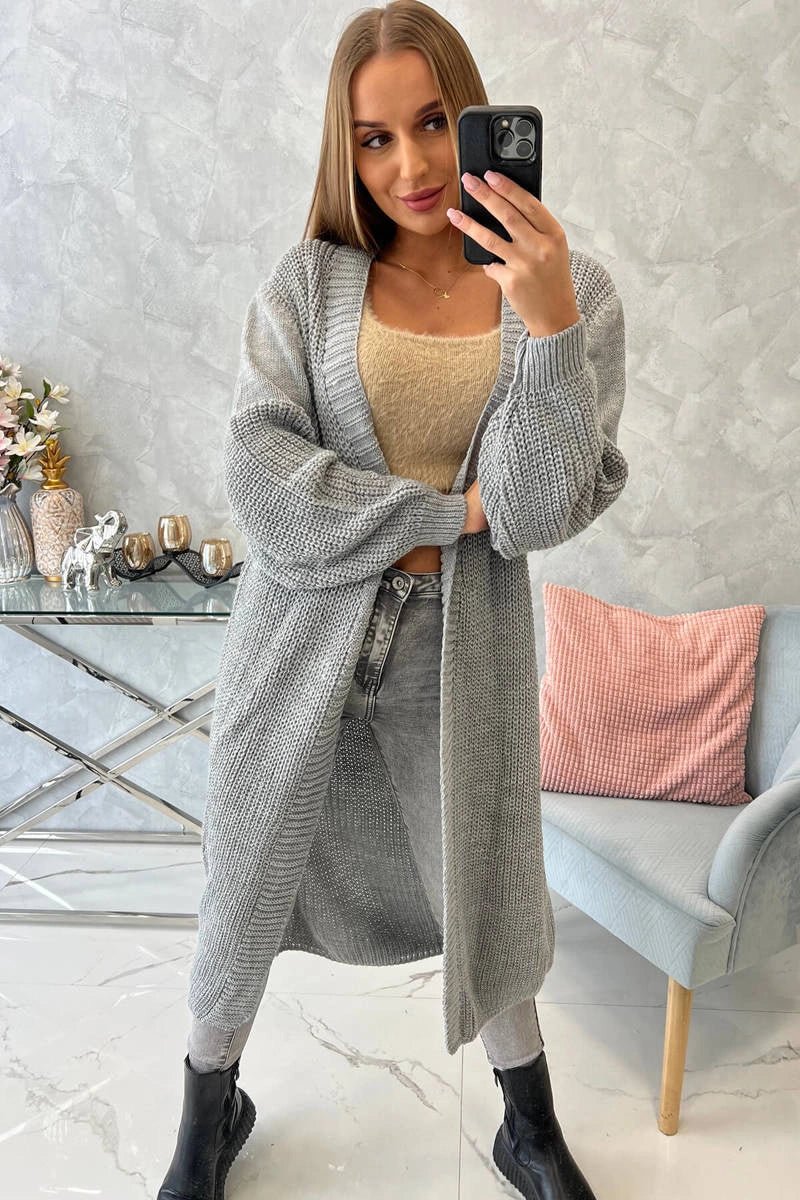 Long cardigan 2019 - 2 / – Gray || Dark цвет / color | Lexline Fashion