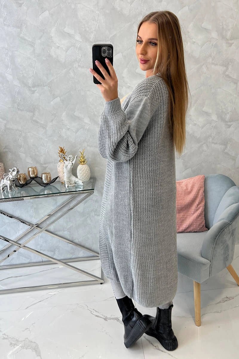 Long cardigan 2019 - 2 / – Gray || Dark цвет / color | Lexline Fashion