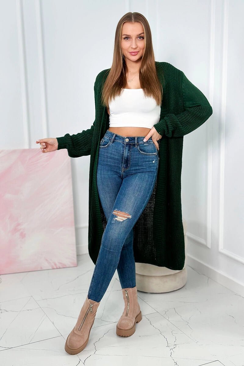 Long cardigan 2019 - 2 / – Green || Dark цвет / color | Lexline Fashion