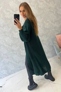 Long cardigan 2019 - 2 / – Green || Dark цвет / color | Lexline Fashion