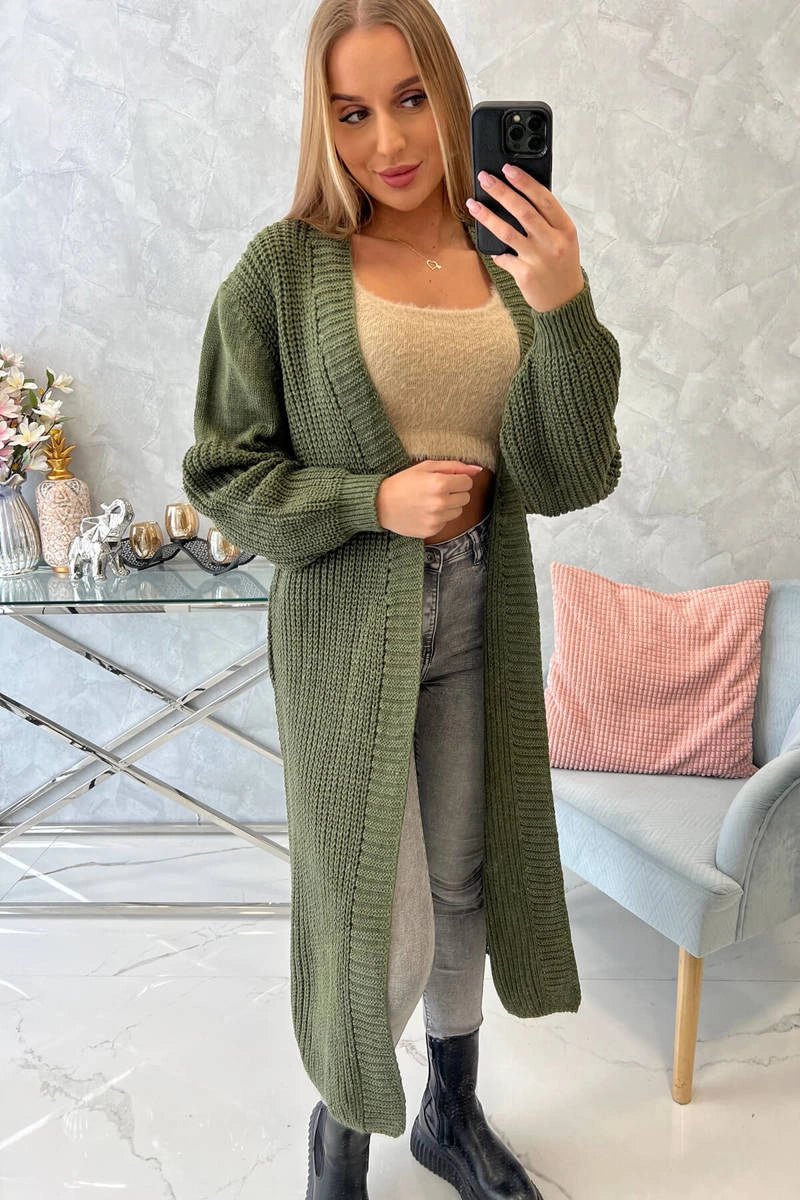 Long cardigan 2019 - 2 / – Khaki цвет / color | Lexline Fashion