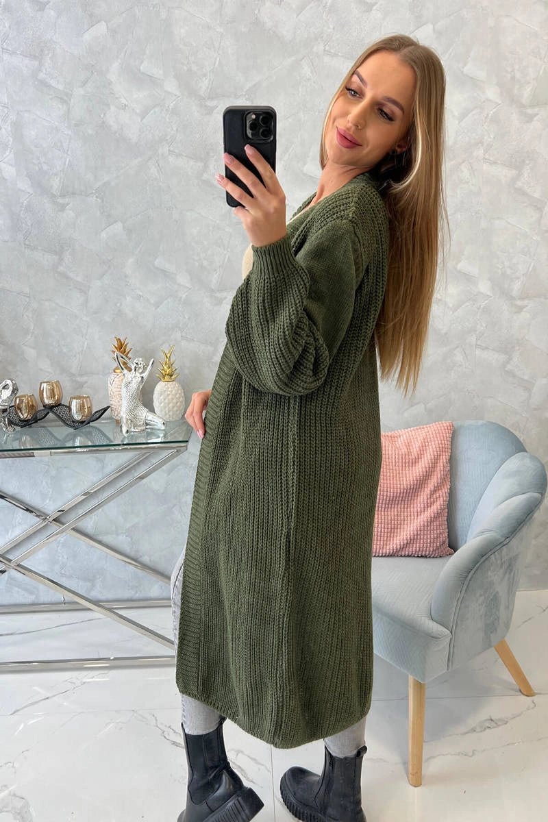 Long cardigan 2019 - 2 / – Khaki цвет / color | Lexline Fashion