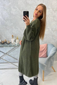 Long cardigan 2019 - 2 / – Khaki цвет / color | Lexline Fashion