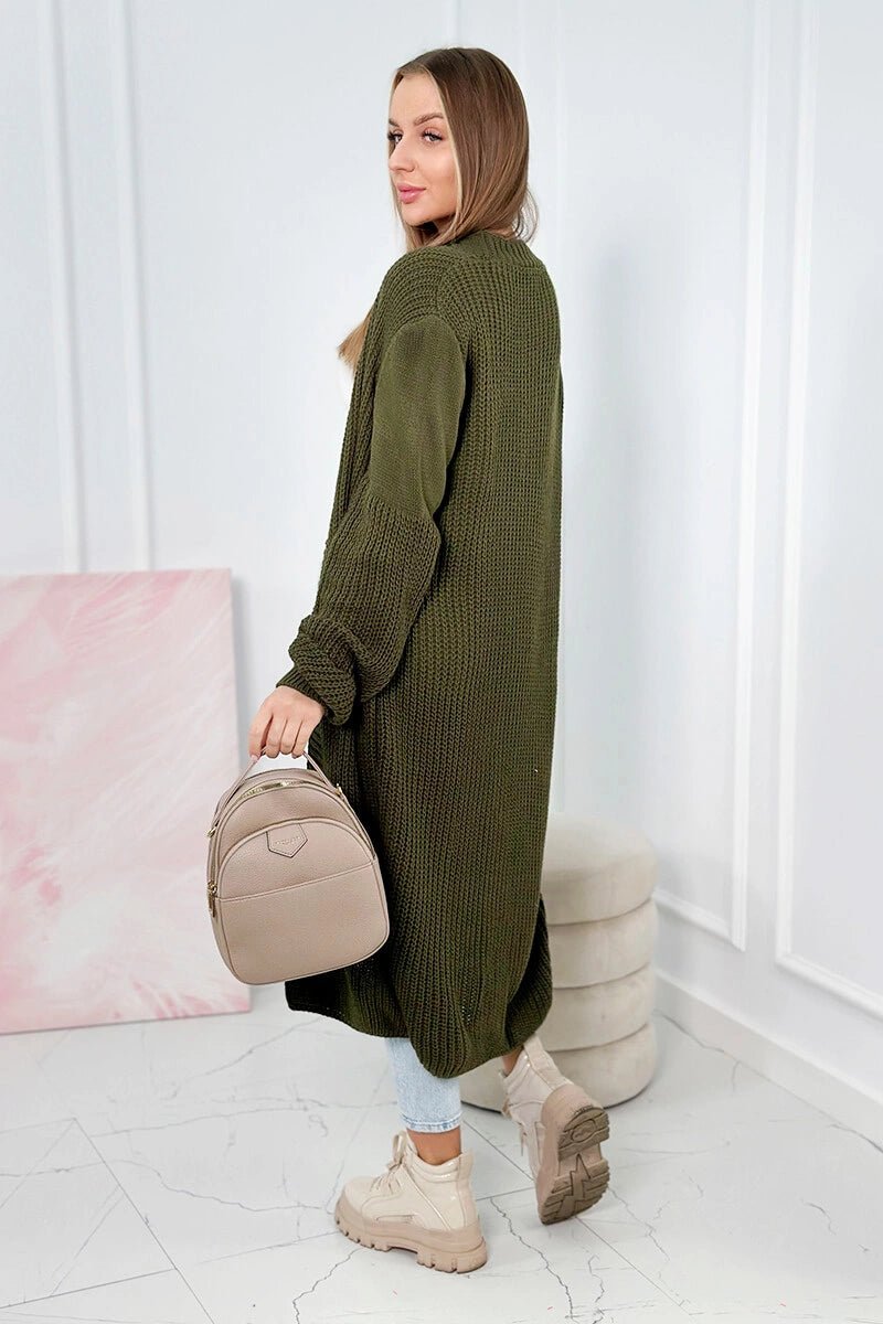 Long cardigan 2019 - 2 / – Khaki цвет / color | Lexline Fashion