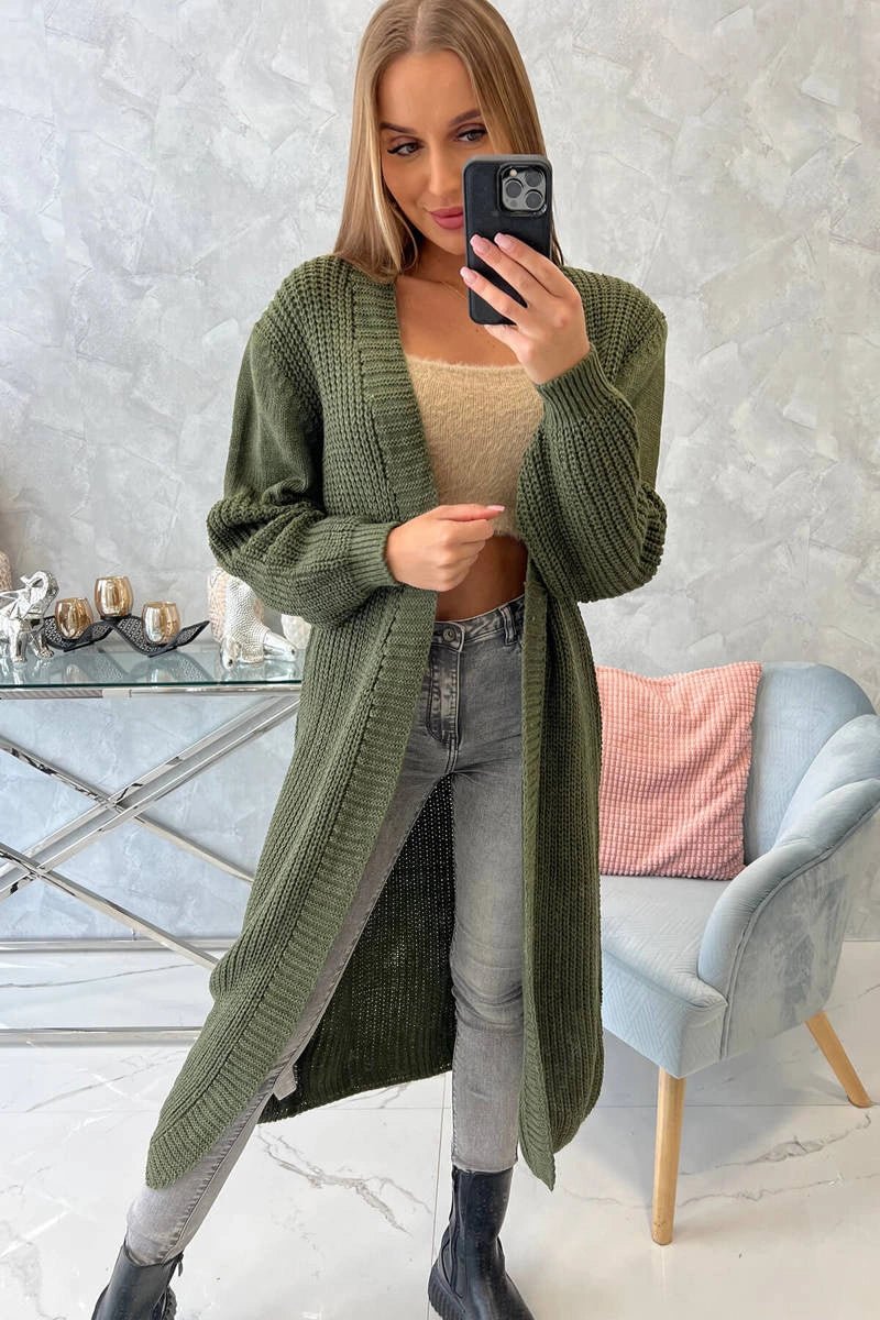 Long cardigan 2019 - 2 / – Khaki цвет / color | Lexline Fashion