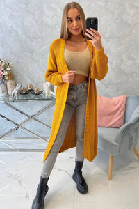 Long cardigan 2019 - 2 / – Mustard цвет / color | Lexline Fashion